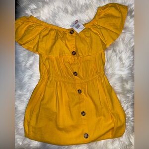 Guess Galen Off Shoulder Linen Dress